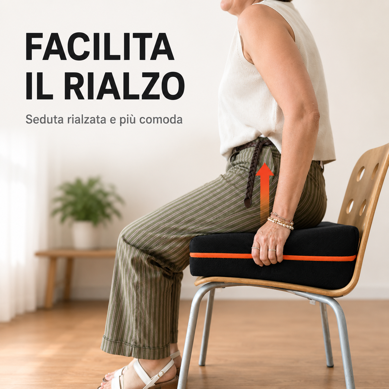Cuscino post operatorio per anca – rialzo seduta inclinato 15/7 cm