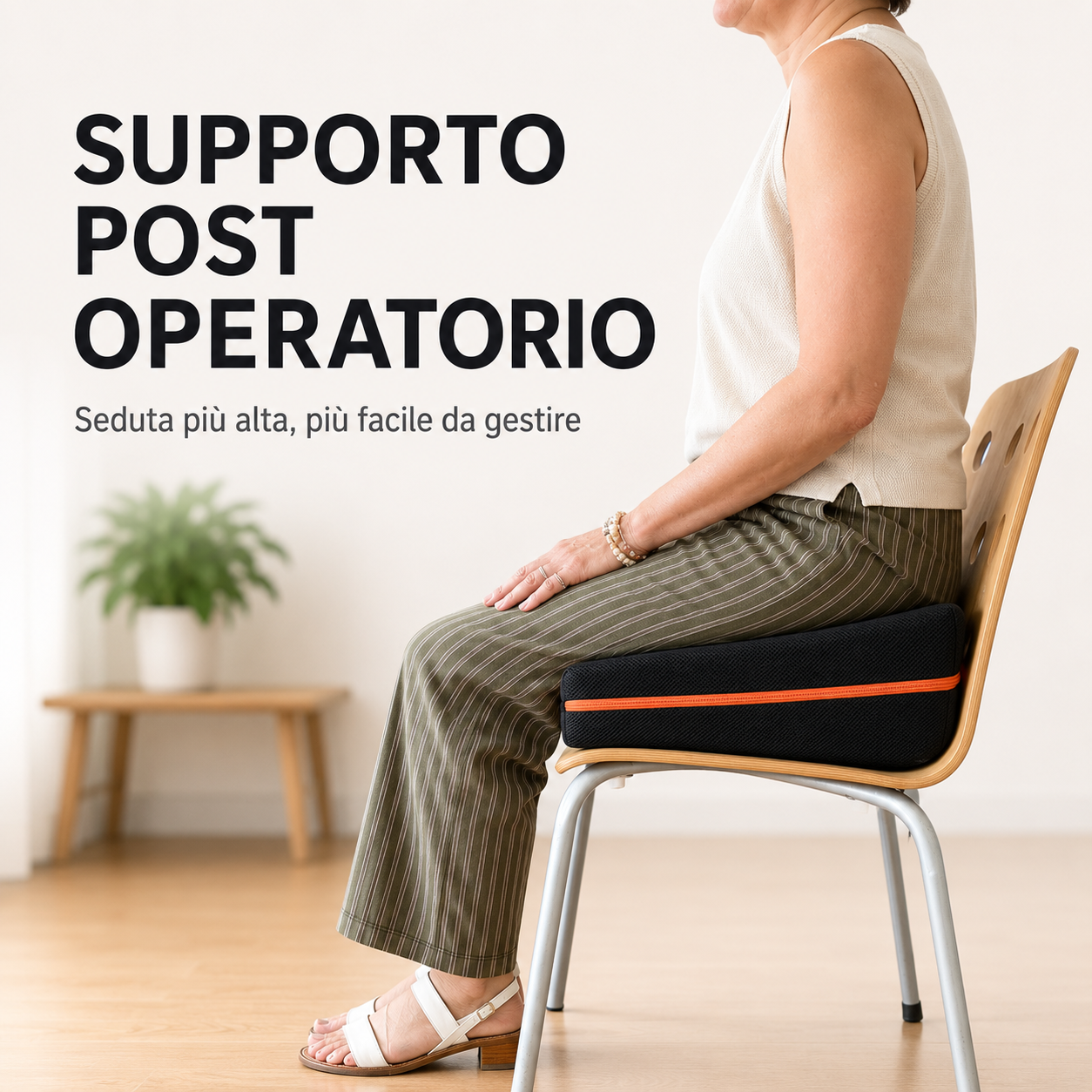 Cuscino post operatorio per anca – rialzo seduta inclinato 15/7 cm - immagine 2